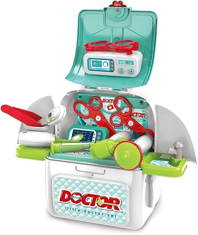 Doctor Set with Carry Bag Doctor Kit Toy for Kids 3 years above Pretend Play Toys for Kids Girls Boys Role Play Toys for Kids 2 in 1 Learning Educational Doctor Set