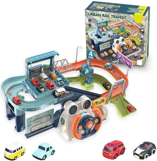 Car Race Tracks for Boys Car Adventure Toys for 3 Year above age Old Boys Girls, City Rescue Preschool Educational Toy Vehicle Puzzle Car Track Playsets for Toddlers