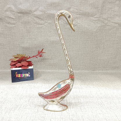 Swan Multi Colour brass show piece