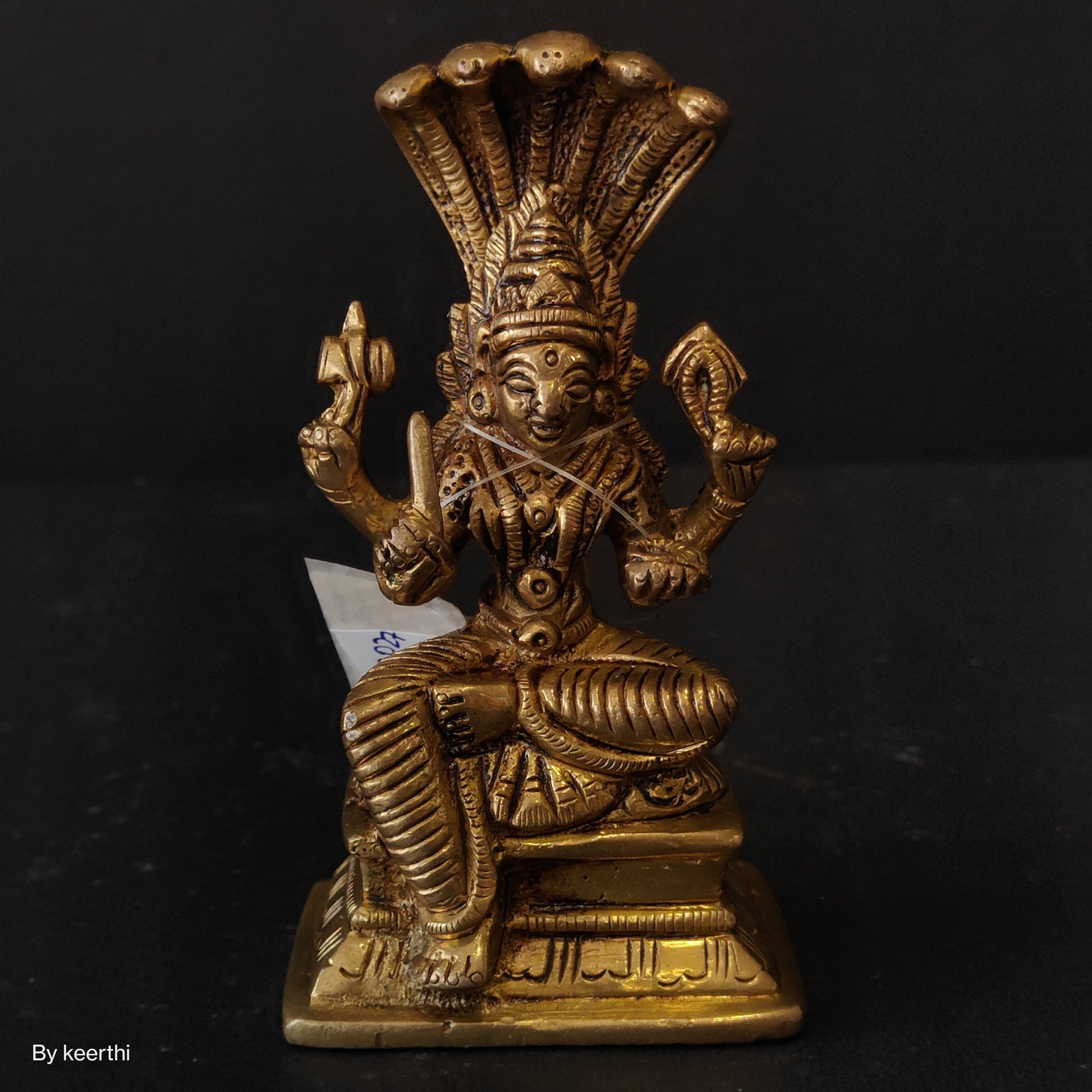 Brass Gold Durga Mariamman Devi South Indian Goddess of Rain and Curing Diseases