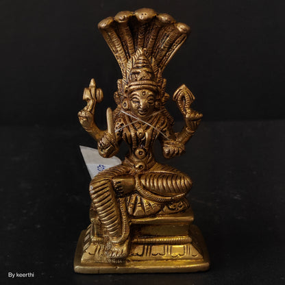 Brass Gold Durga Mariamman Devi South Indian Goddess of Rain and Curing Diseases