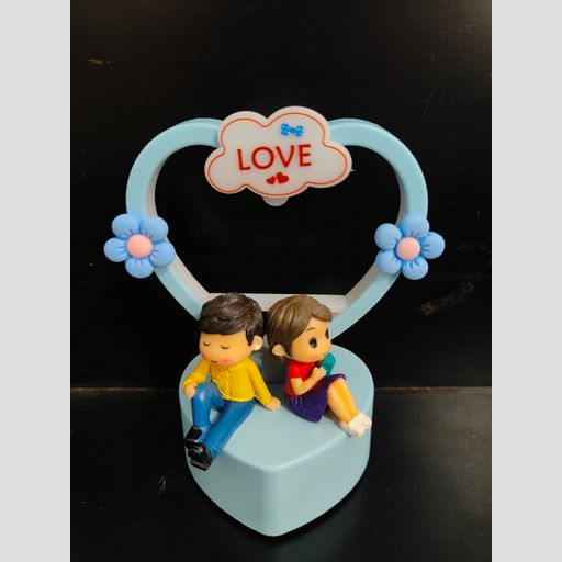 Cute Couple Statue with Decorative Light and Flower for Home Decor,Gift Ideal Valentine Day, Loving Romantic Couple Bedroom Night Lamp and Decorative Showpiece