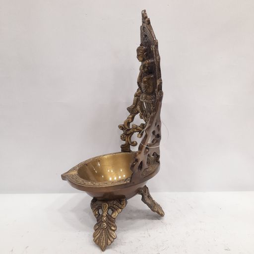 Brass Saraswati Diya oil lamp