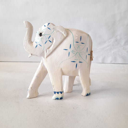 Wooden Elephant 4 Flower Painting