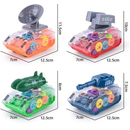Gear military light inertia tank push toy