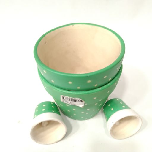 Terracota Ceramic Pot/Planter Without Plant for Garden Indoor Home & Outdoor in Green Ceramic pot
