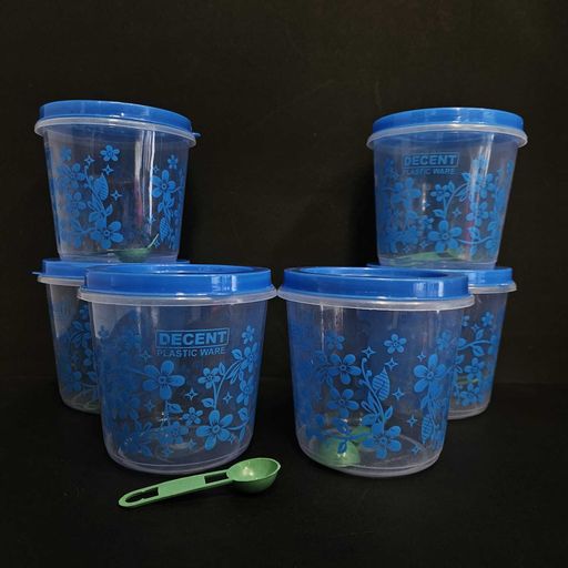 Multi purpose airtight 6 piece storage container for grocery storage