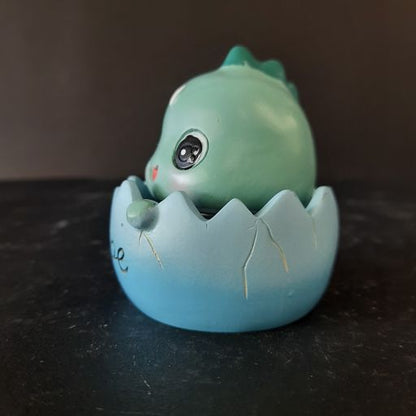 Cute little baby dragon breaking egg bubble head showpiece