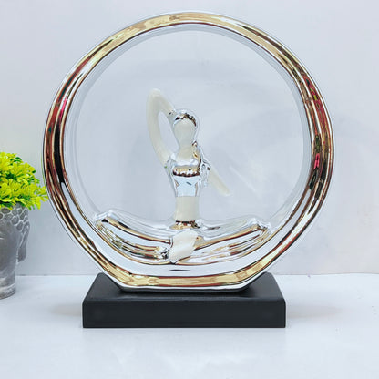 Lady Statue - Decorative Sculptures showpiece for Living Room Office Drawing Room Home Decoration and Gifts (Silver)