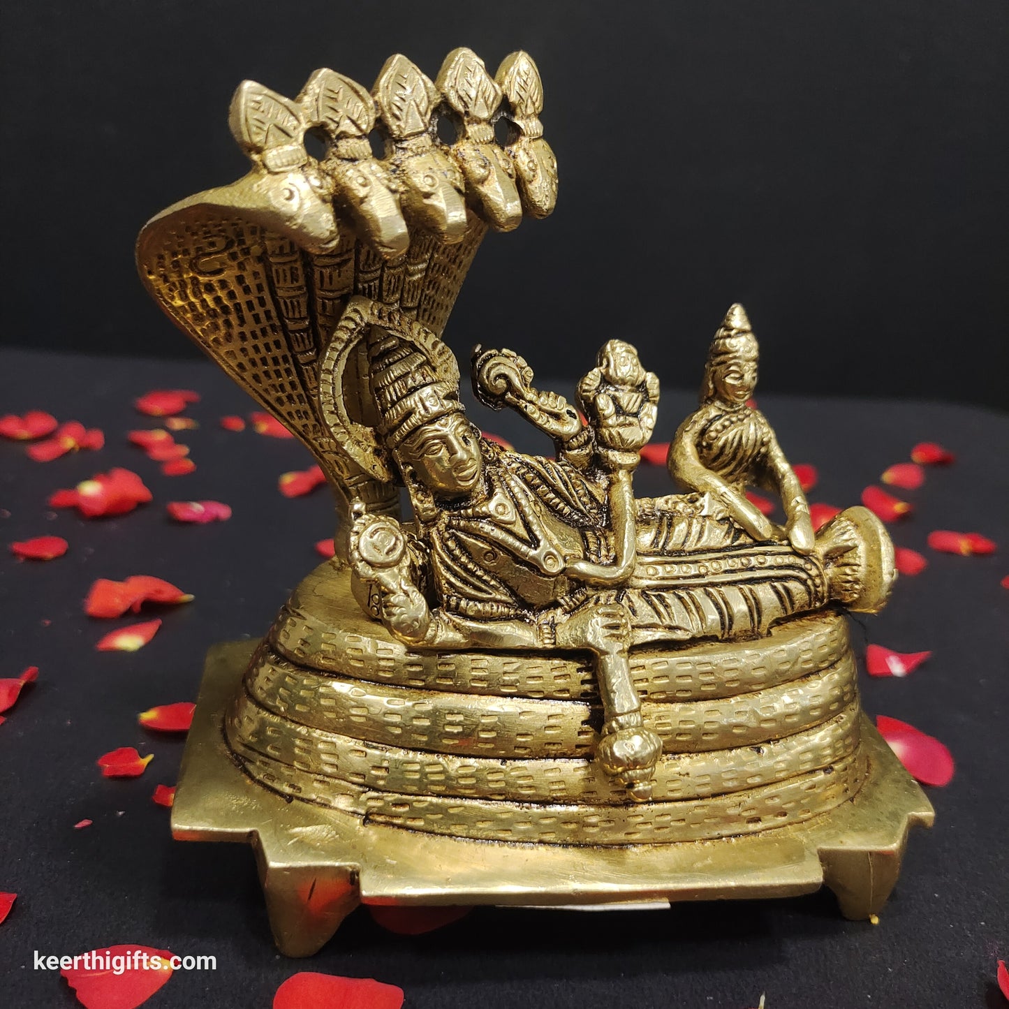 Vishnu Lakshmi pure Brass Idol