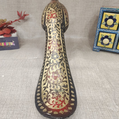 Brass antique peacock showpiece with meenakari work
