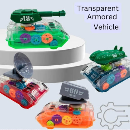 Gear military light inertia tank push toy