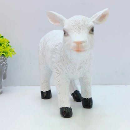 Cute Sheep Statue Lawn Fairy Garden Home Decoration Moss Doll House Ornament