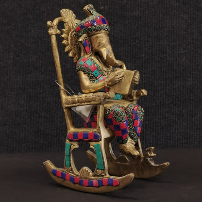 Ganesh Sitting On Chair Sculpture