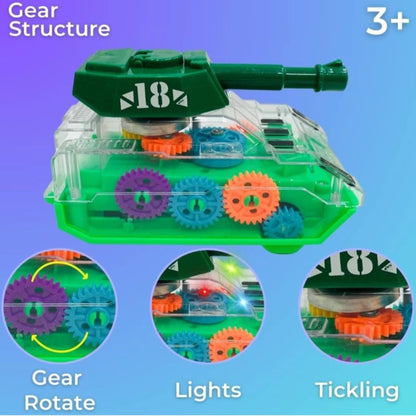 Gear military light inertia tank push toy