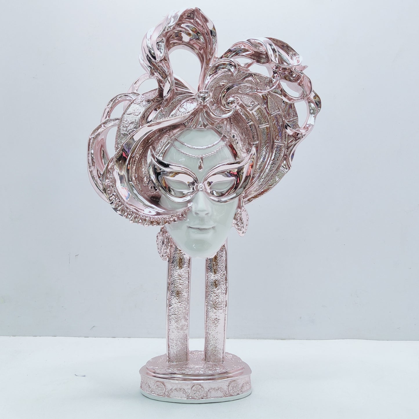 Home Decoration Resin Crafts Female Lady Party Mask Figurine