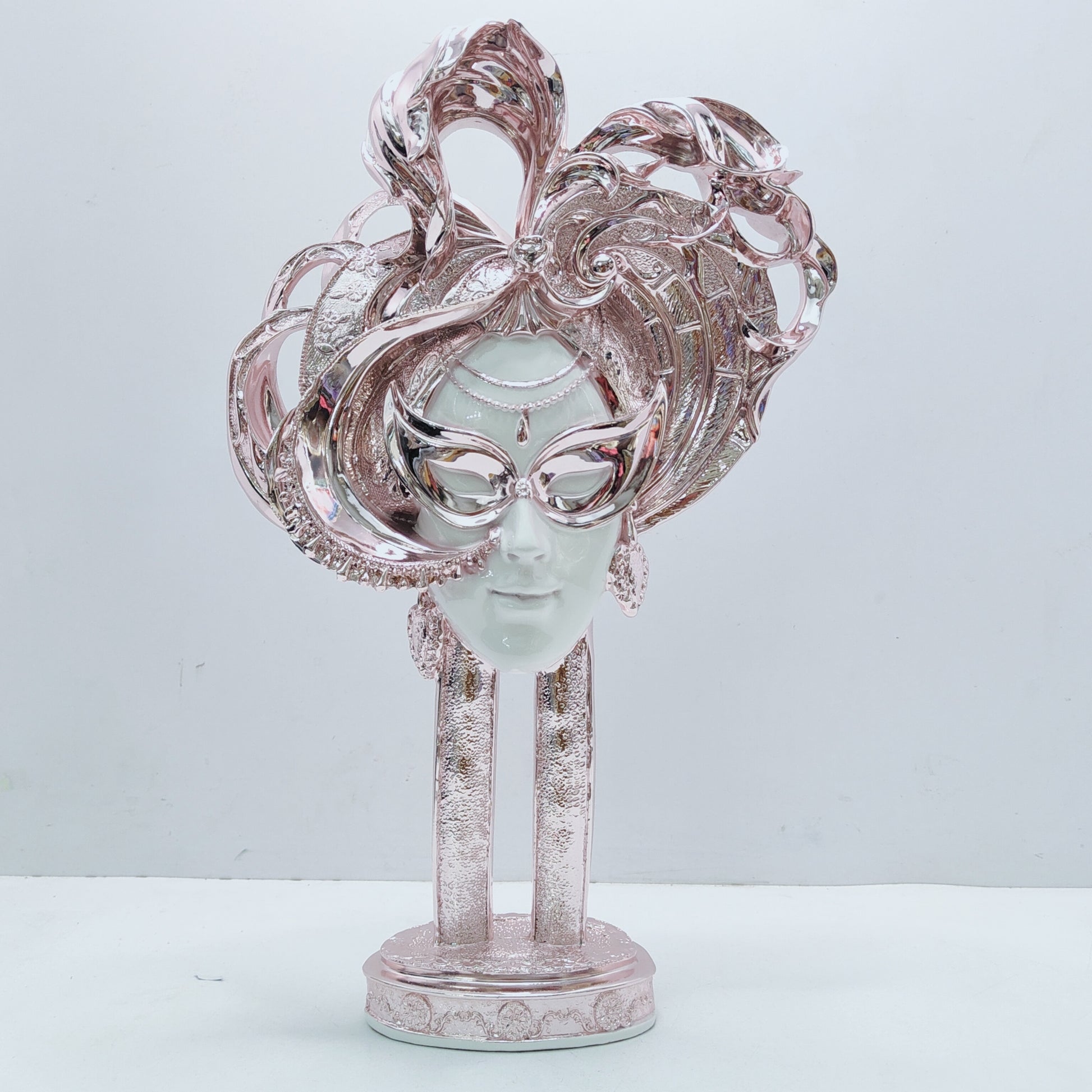 Home Decoration Resin Crafts Female Lady Party Mask Figurine