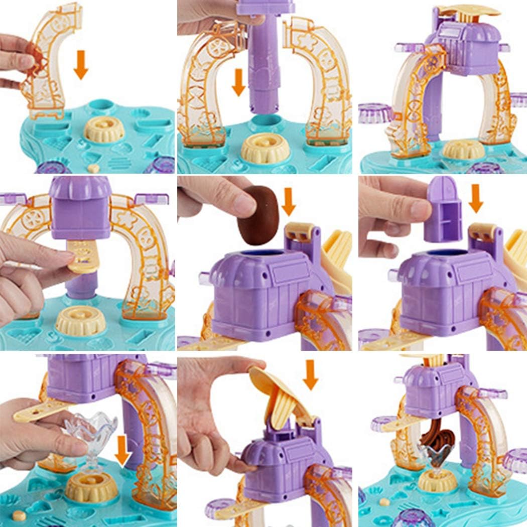 Ice Cream Color Play-Dough Toy Set for Kids Ice Cream Maker Dough with Music Light