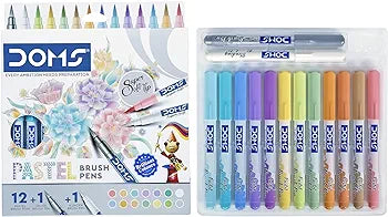 DOMS Pastel Brush Pens Display Box 12 Shades