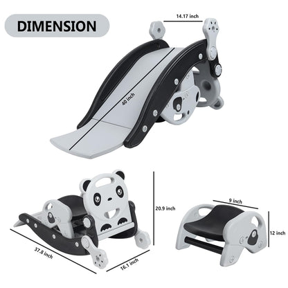 3-In-1 Rocking Panda Slide with Baby Rocker & Baby chair