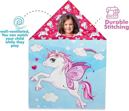 Jumbo Size Extremely Light Weight Water Proof Kids Play Tent House for 7 Year Old Girls and Boys Unicorn Tent House Theme for kids