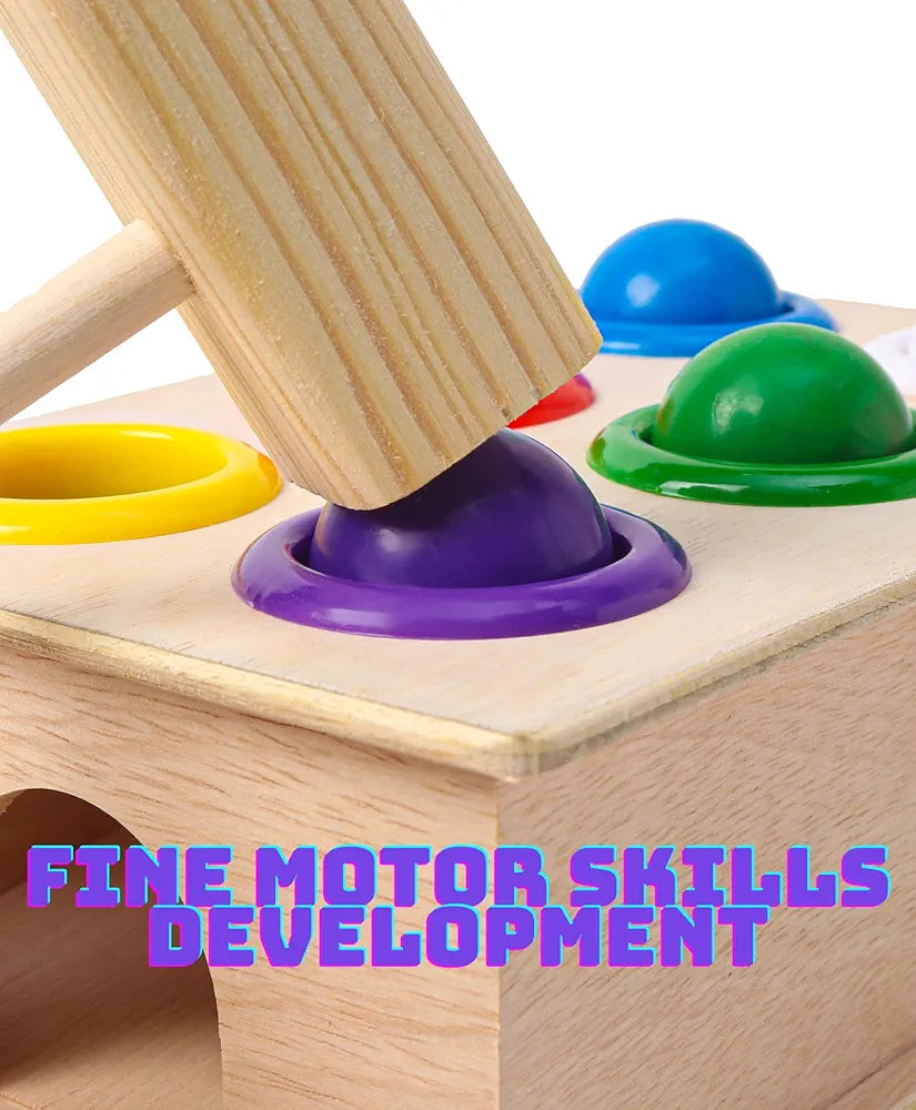 Prime Knock The Ball 6 Wooden Hammer Ball Pound the Ball Educational Toy for Kids wooden toy toys for kids