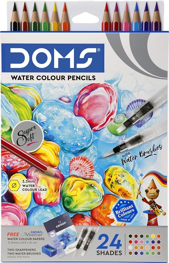 Doms 24 Shades Water colour pencils