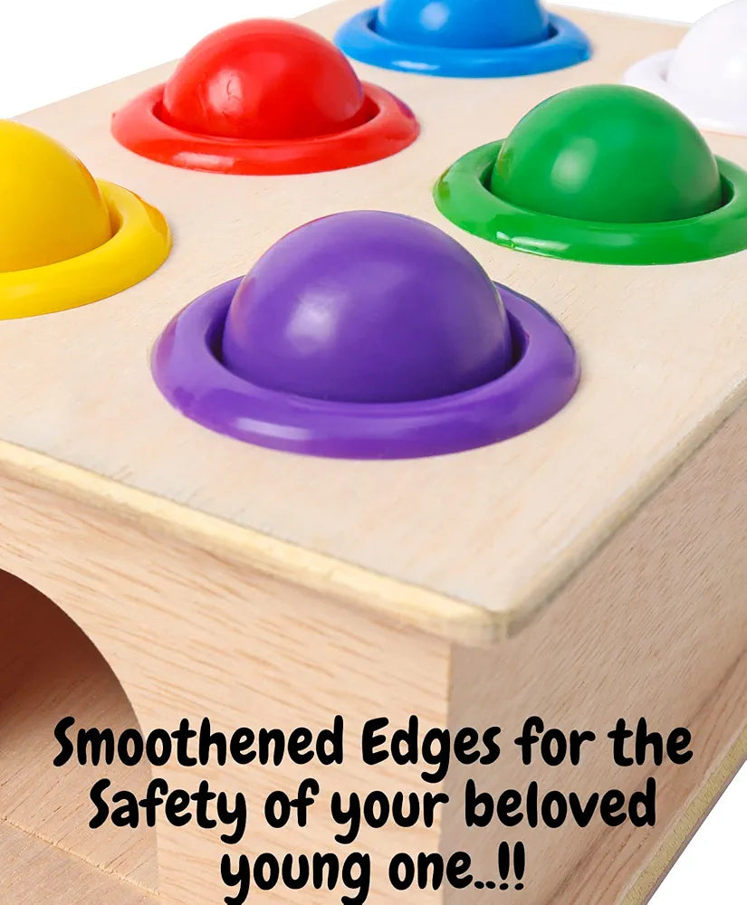 Prime Knock The Ball 6 Wooden Hammer Ball Pound the Ball Educational Toy for Kids wooden toy toys for kids