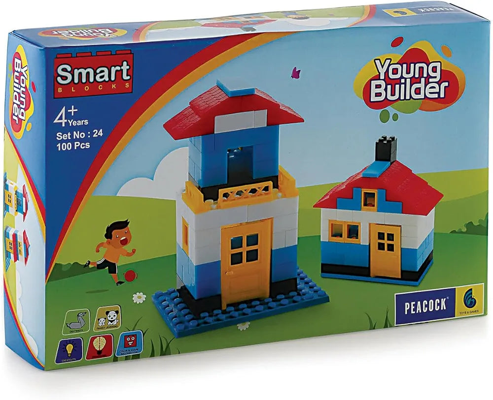 Home Construction and Building Block Game Set for Boys and Girls Toys for Gifting Made in India Blocks for Kids Set 4 Year above age old Basic Block