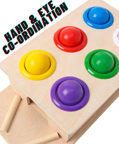 Prime Knock The Ball 6 Wooden Hammer Ball Pound the Ball Educational Toy for Kids wooden toy toys for kids