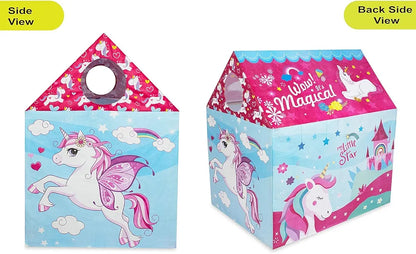 Jumbo Size Extremely Light Weight Water Proof Kids Play Tent House for 7 Year Old Girls and Boys Unicorn Tent House Theme for kids