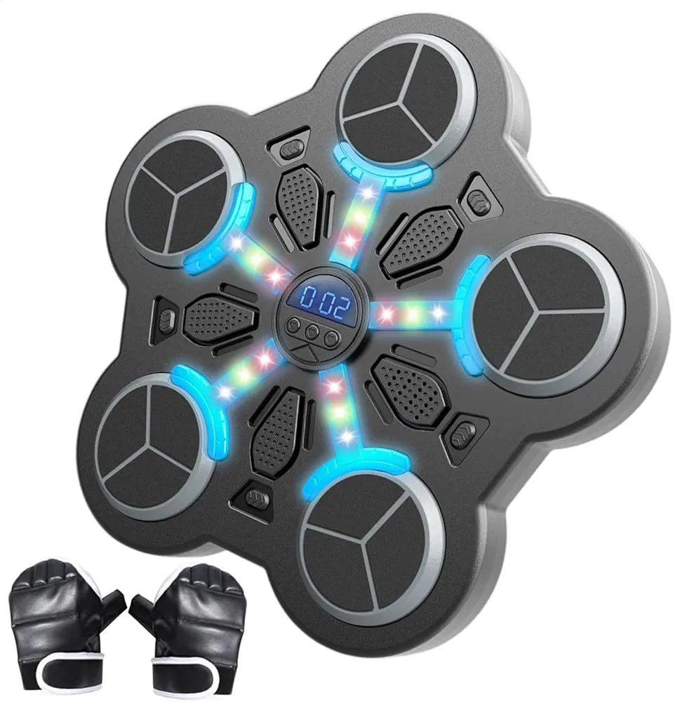 Smart Music Boxing Machine - Boxing Machine with Gloves, Bluetooth's Wall Mounted Punching Machine with 3 Speed Levels, Musical Beat Boxing Trainer, Punching Workout Machine for Home, Indoor, Gym