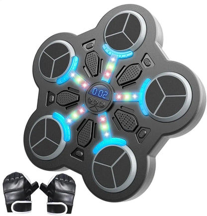 Smart Music Boxing Machine - Boxing Machine with Gloves, Bluetooth's Wall Mounted Punching Machine with 3 Speed Levels, Musical Beat Boxing Trainer, Punching Workout Machine for Home, Indoor, Gym