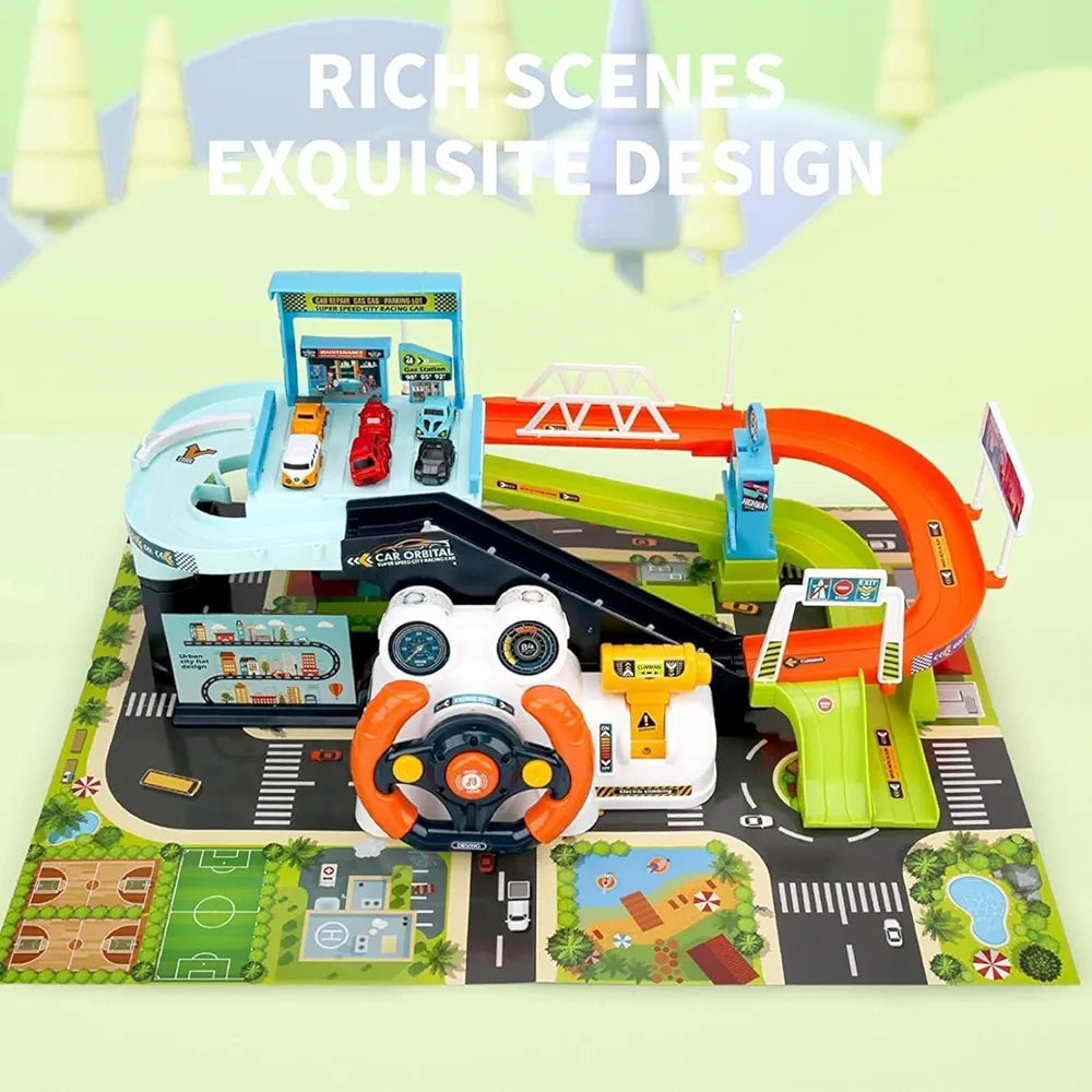Car Race Tracks for Boys Car Adventure Toys for 3 Year above age Old Boys Girls, City Rescue Preschool Educational Toy Vehicle Puzzle Car Track Playsets for Toddlers