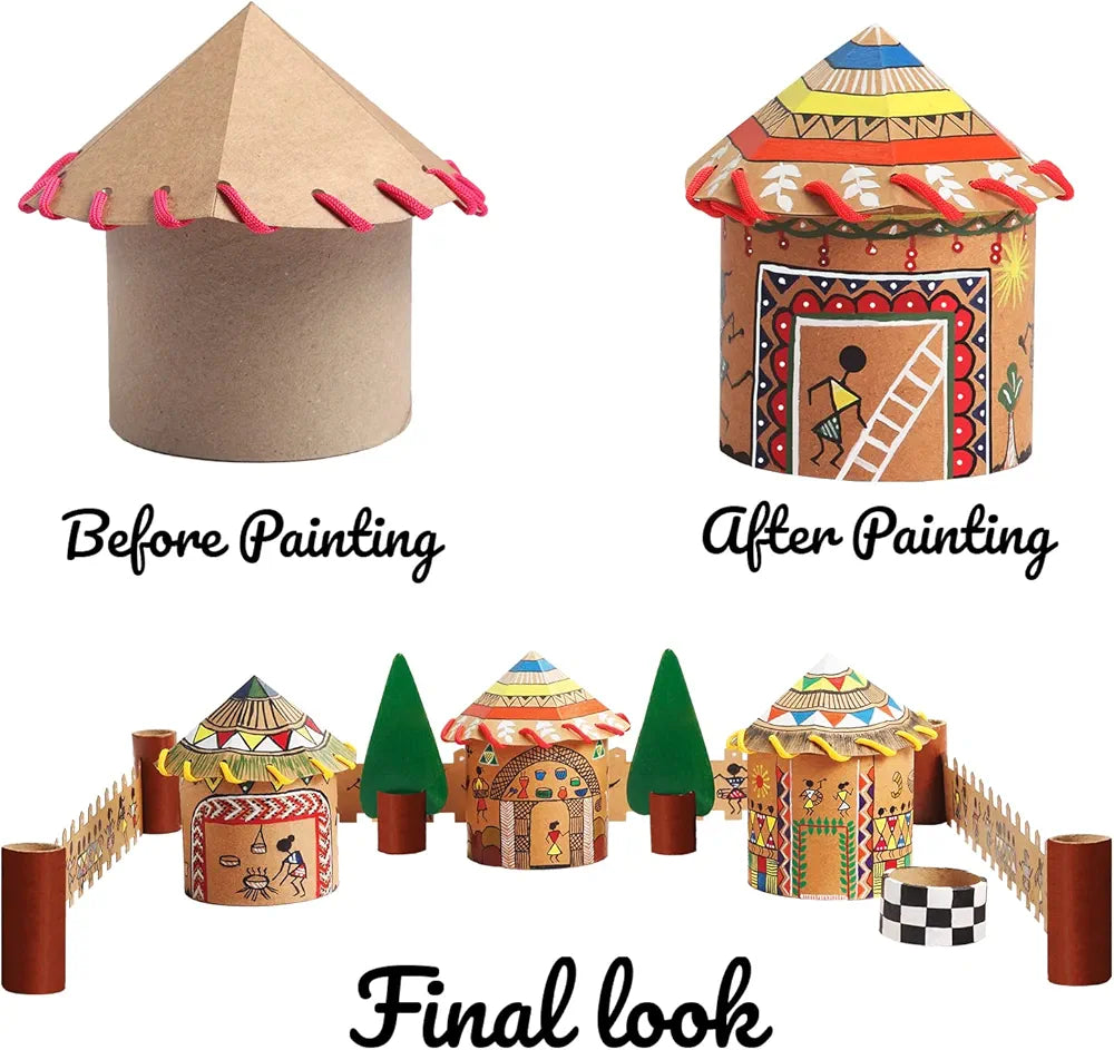 FUN Warli Village Art and Craft Kit Ancient Art of India Hobby Kit for Girls Age 8 Years and Above gifts