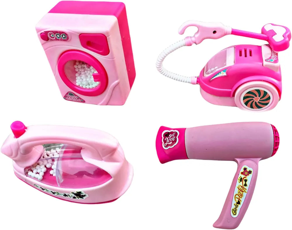 Household Set for Kids Set of 4 Pretend Set Household Appliances Kitchen Play Sets Toys for Girls