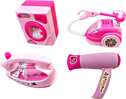 Household Set for Kids Set of 4 Pretend Set Household Appliances Kitchen Play Sets Toys for Girls
