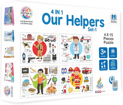 4 in 1 Our Helpers Set Jigsaw Puzzle for Kids for to educate and enhance learning skills to your kids
