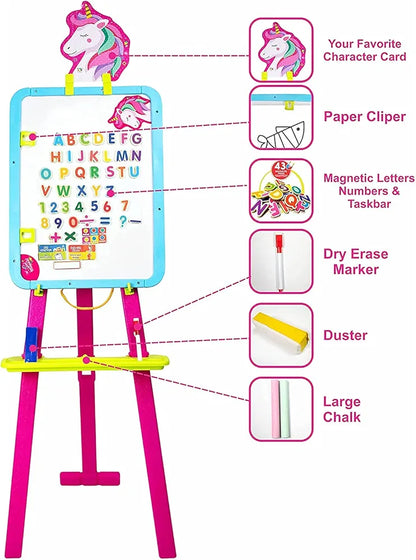 Unicorn 8 in 1 Easel and Magnetic Writing Activity Board for Kids Boys and Girls for Age 3 to 8 Years old