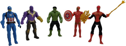 Avenger Set 5-Piece - Superhero Figurines Birthday Party Favors, Kids Birthday Party Cake Decorations Supplies Marvel Superheroes Figurine Collection