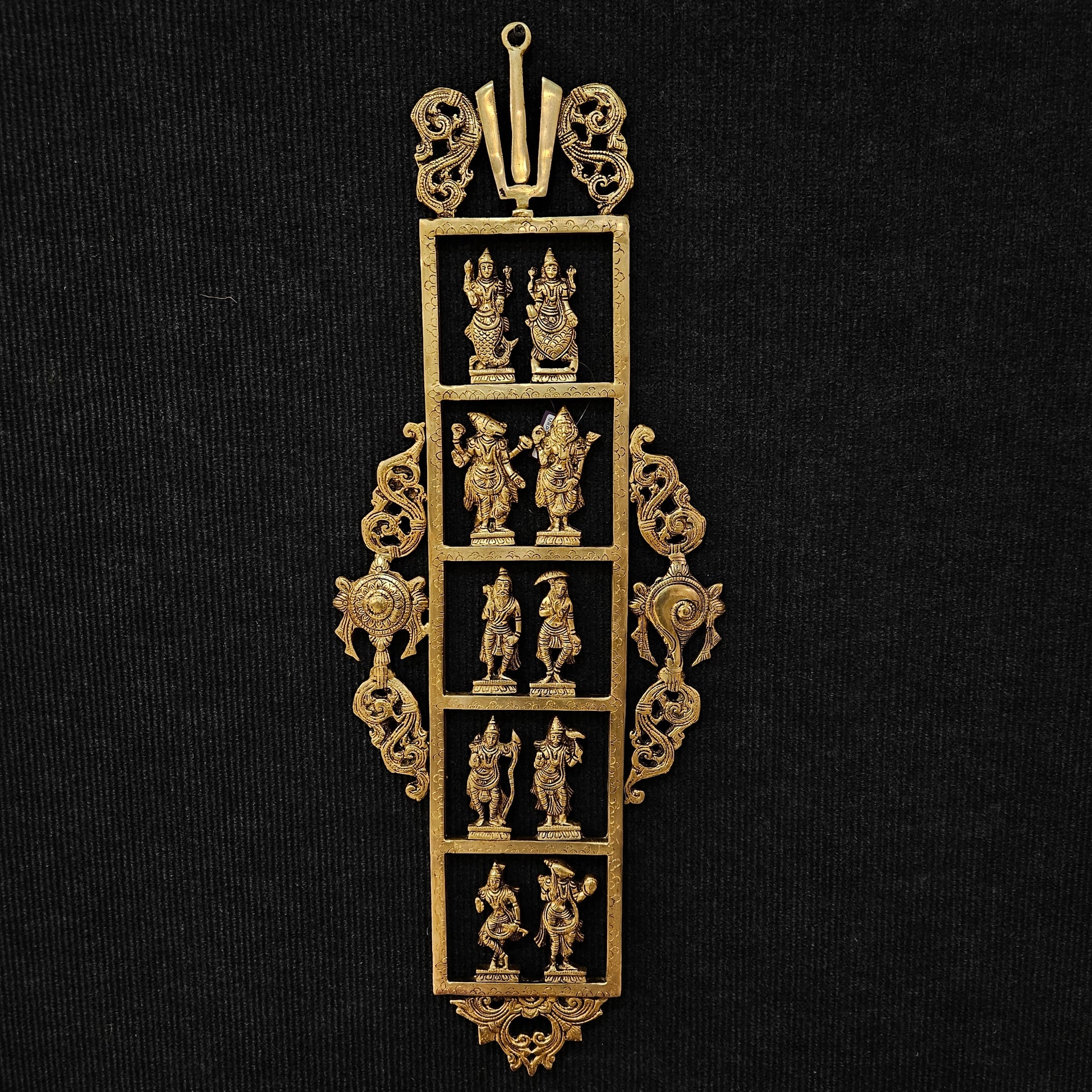 Lord Vishnu Dashavatar Brass Divine Wall Hanging Antique