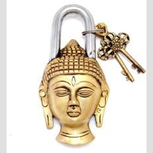 BRASS BUDDHA LOCK BUTTER FINISH