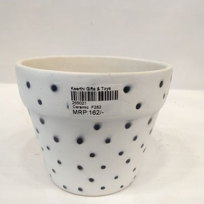 Ceramic Planter Pot Black Doted Designer Indoor Ourdoor Plants Home and Garden Decor Decorative Succulents Pot