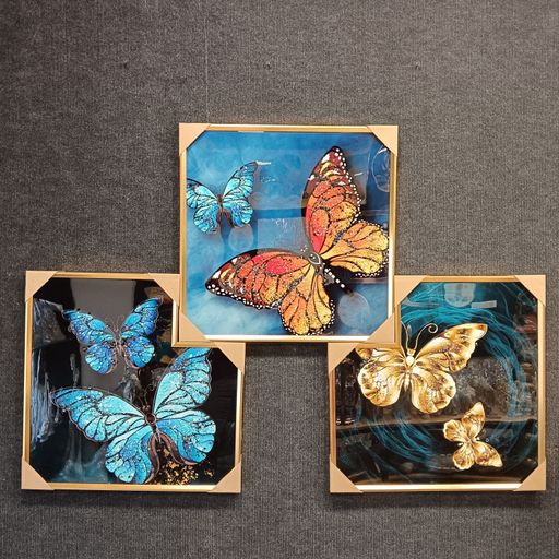 3 piece crystal wall frames