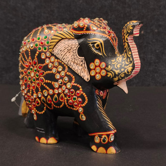 Wooden elephant hand painted