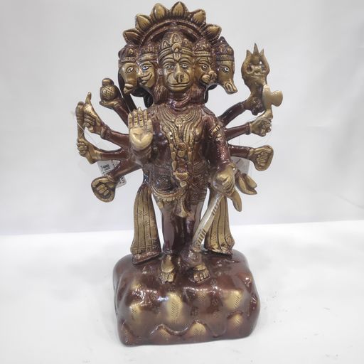 Brass panchamuka hanuman idol