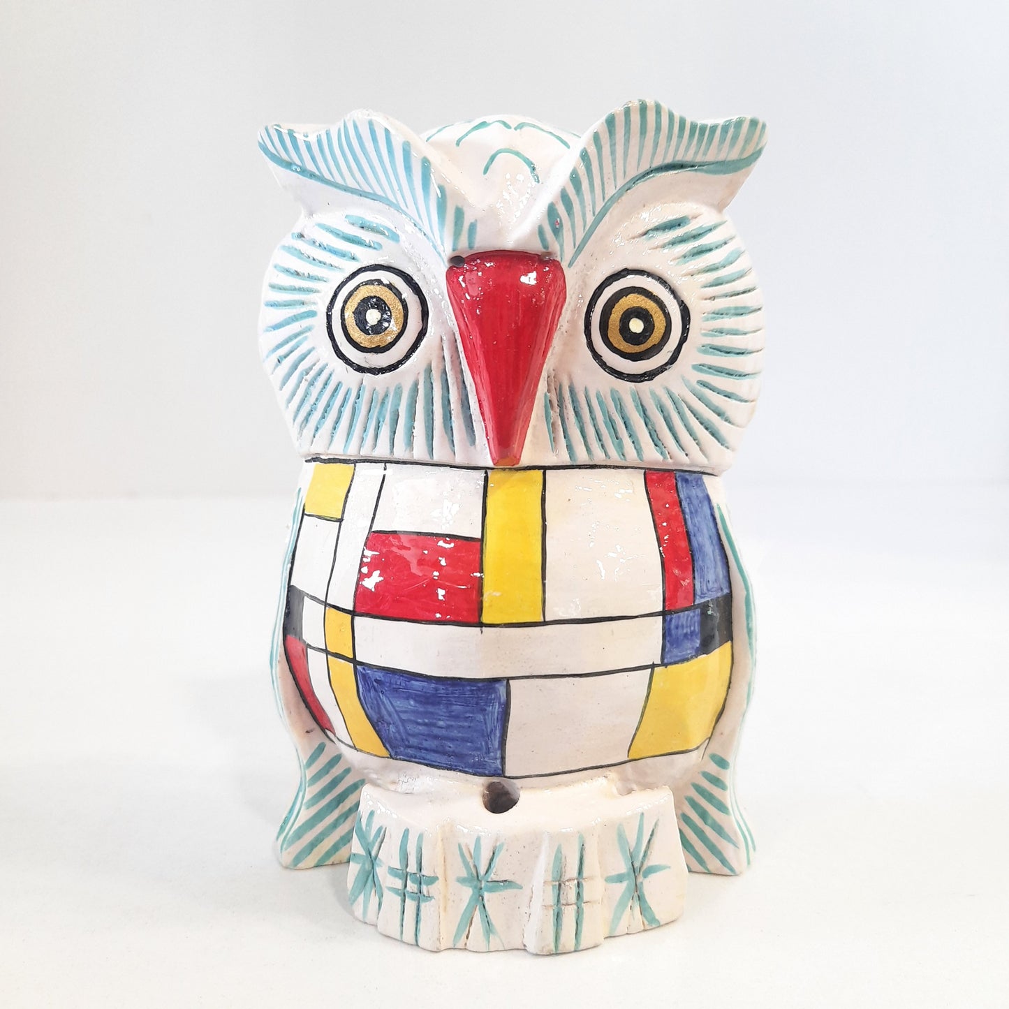 Wooden Owl F.Pose Mosaic Work