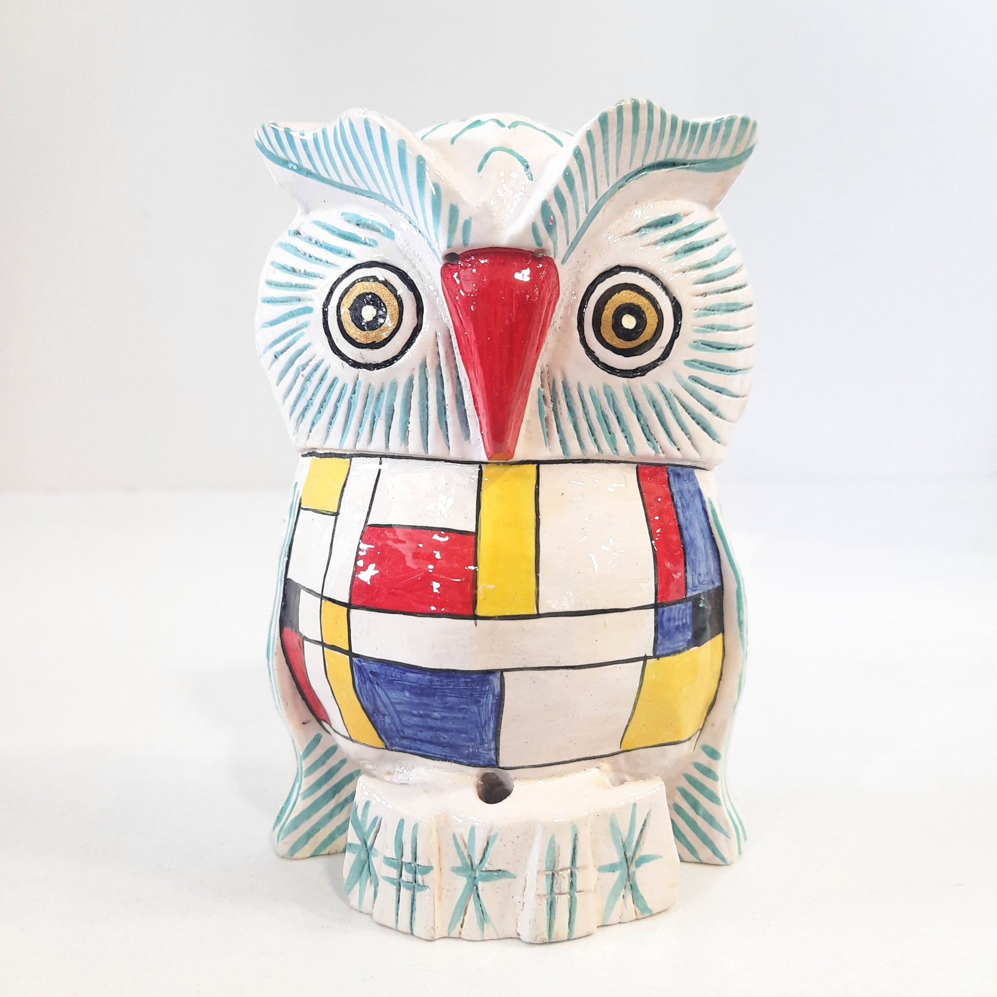 Wooden Owl F.Pose Mosaic Work
