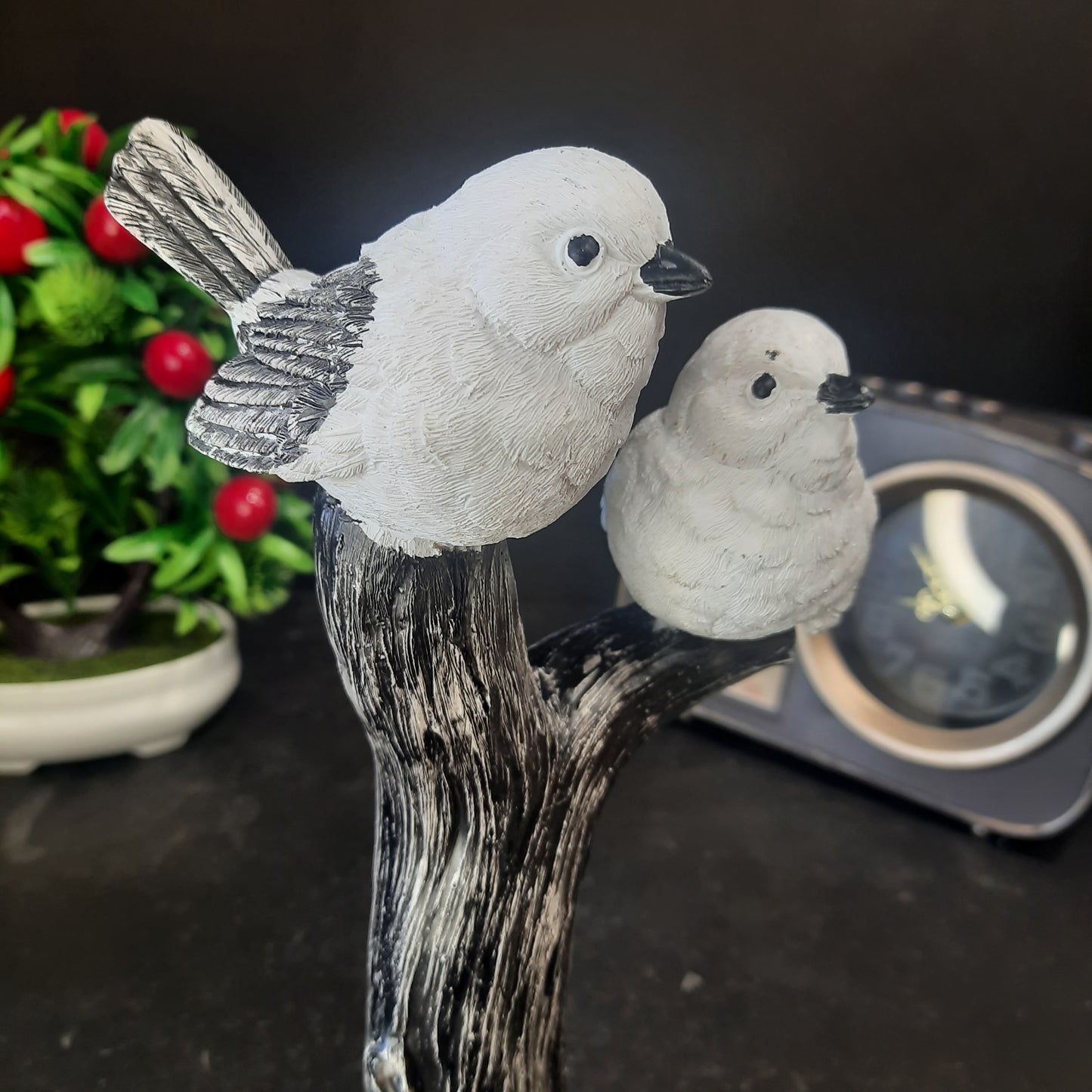 Two doves peaceful seting on stem