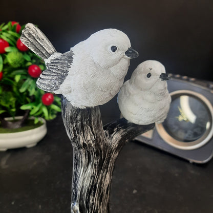 Two doves peaceful seting on stem